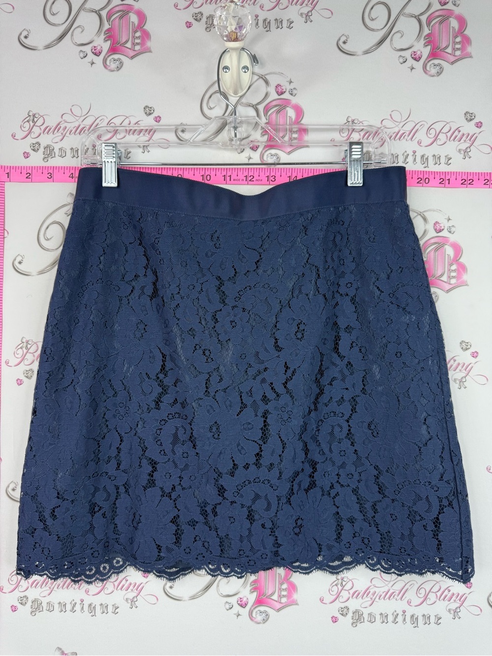 Joe Fresh skirt Lacie floral lace flowers Navy Blue Lace Mini Skirt